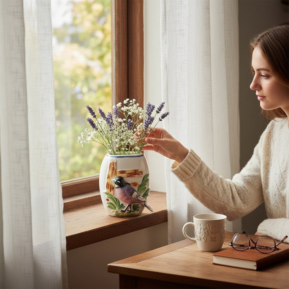 Whimsical 3D Vintage Japan Bird Planter Vase Inspired by Niagara Falls